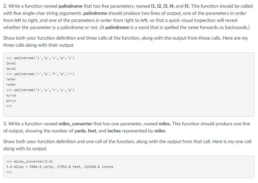 num. This function should always produce 11 lines of output, one for