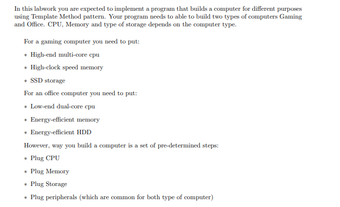 In this labwork you are expected to implement a program that builds