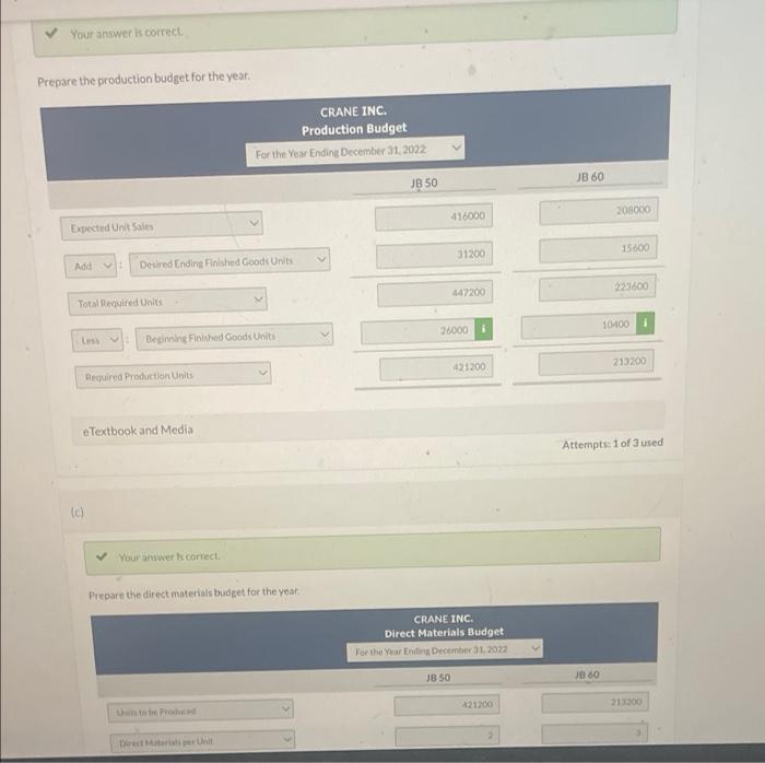 2022 Accounting assistants furnish the following Product JB 50 Product JB 60