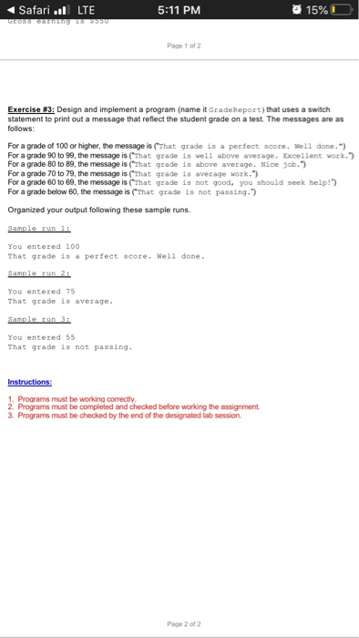 for question number 3 15%O Safari ..LTE 5:11 PM M3 - L4