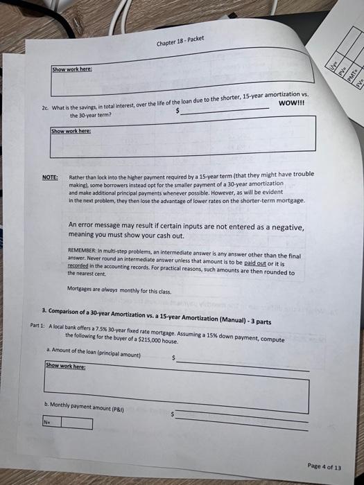 a financial calculator (NO annuity formulas) - SHOW ALL WORKI! I recommend