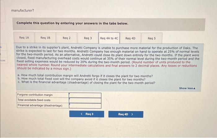 number of questions relating to the production and sale of Daks follow.