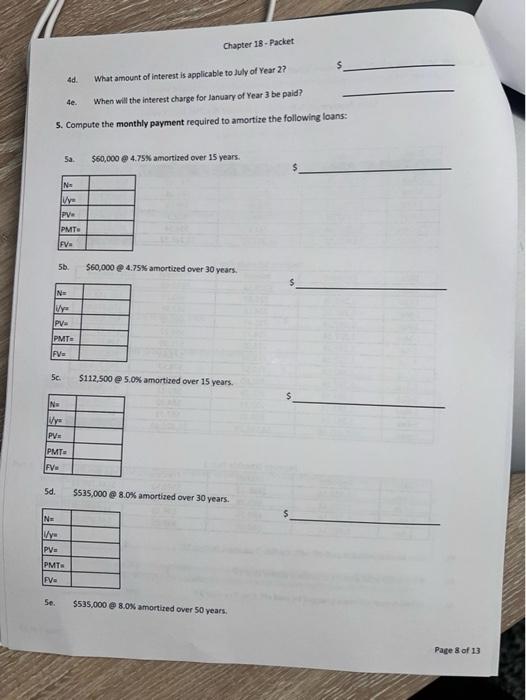 you with this Packet. 3) Please show your work including HOW you