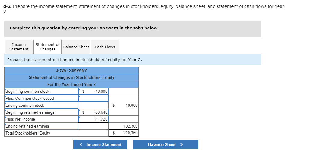 entering your answers in the tabs below. Record the year 2 transactions