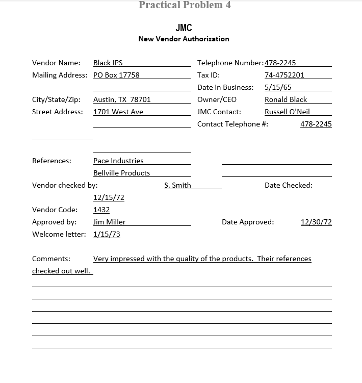 have long standing relationships with JMC while others have been fairly new.