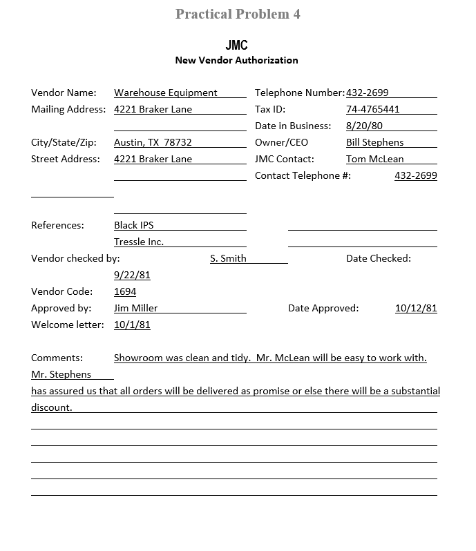 You also pull a sample of the requisitions and can find all