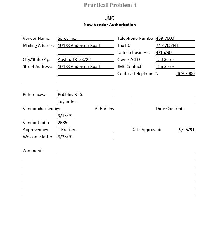 with the invoices that have been paid for each vendor. The invoices