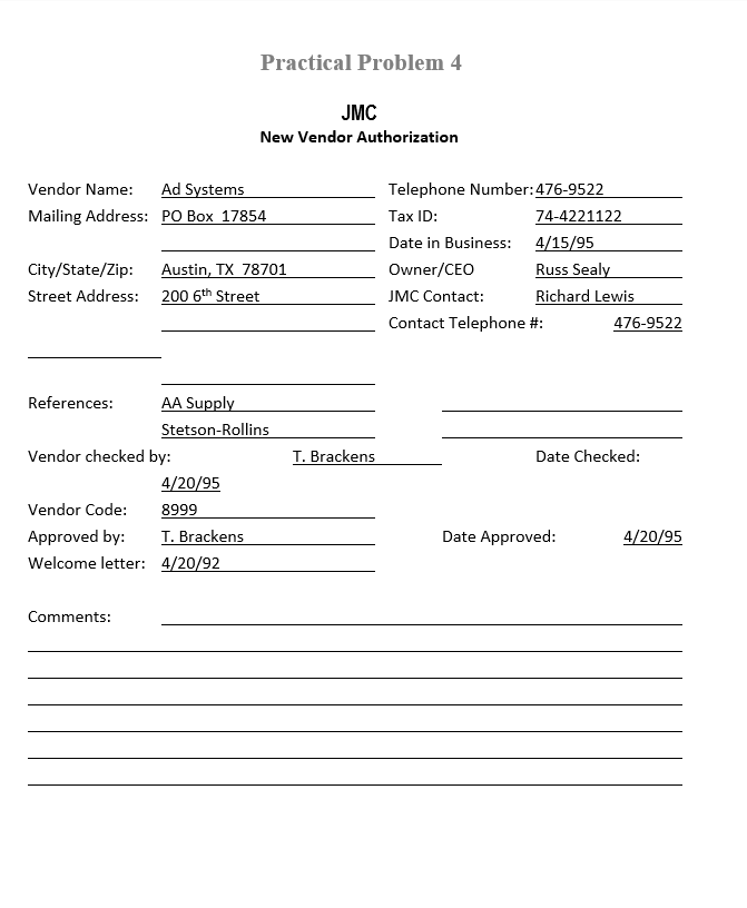 of the accounting clerks, Beth Ann, who tells you that Mr. Brackens