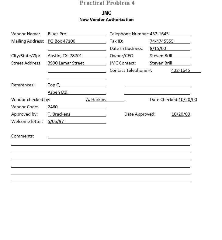 payment to the vendors. In fact, for one vendor whom he says