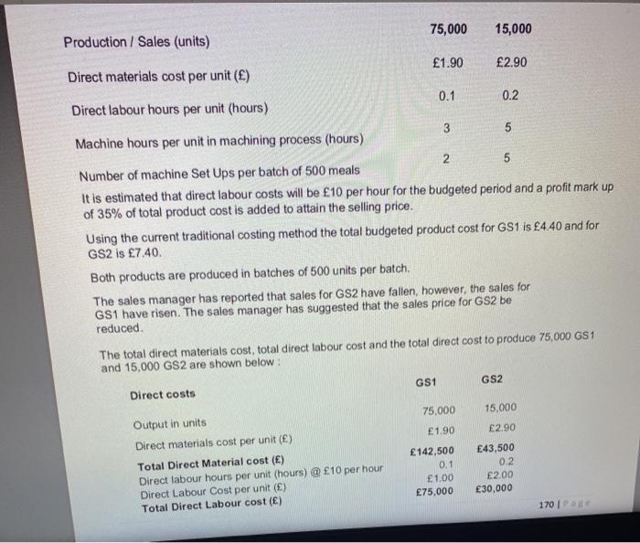 B, C, D & E? 2. FarmFresh produces two "Gourmet Supper" prepared