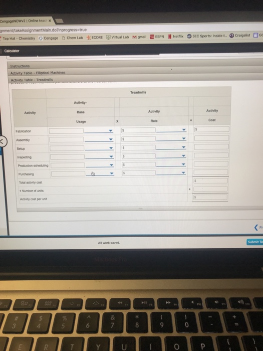 production activities, several other activities are required to produce the two products.