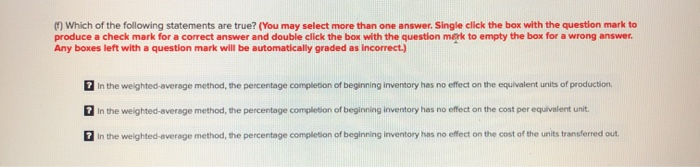 Conversion cost Ending work in process inventory: 500 Units in process 30%