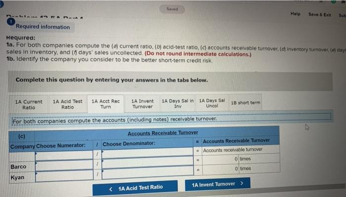 Barco kyan Company Company Data from the current year-end balance sheets Assets