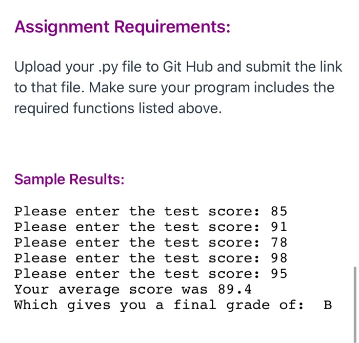 test scores. You will need to create five variables to hold these