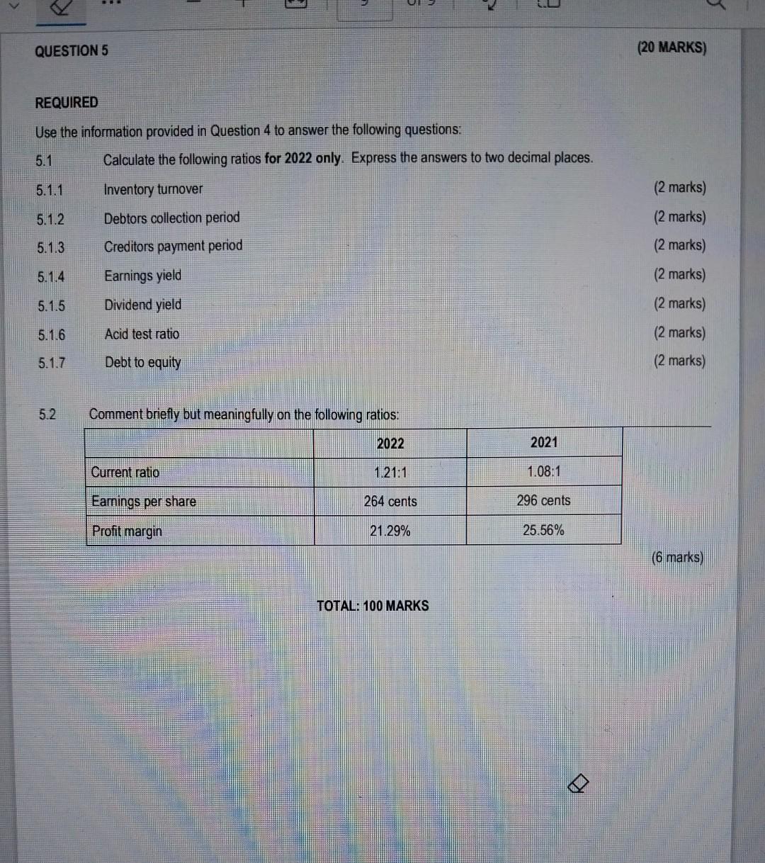  REQUIRED Use the information provided in Question 4 to answer the