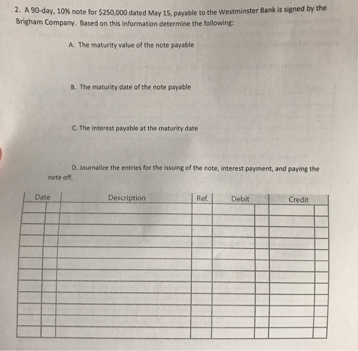  LA 90-day, 10% note for $250,000 dated May 15, payable to