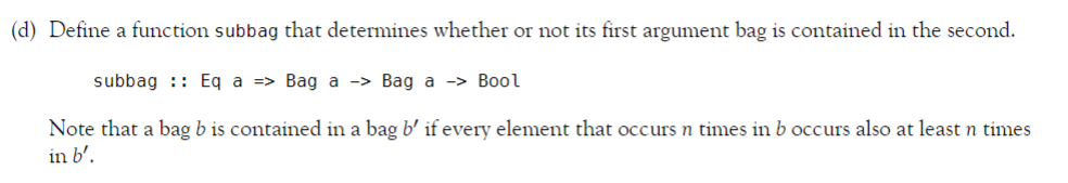 as list of pairs (x,n) where n indicates the number of occurrences