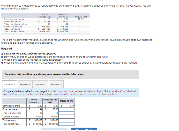 Can I get help with this question please? Required: Complete the below