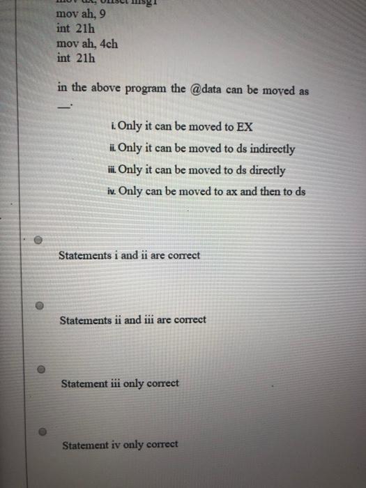 Completion Status: QUESTION 15 The programs variables should be defined under which