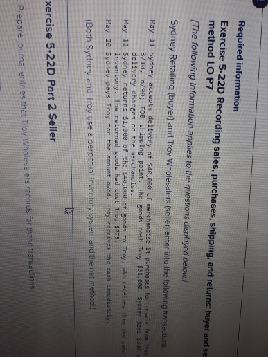 sales, purchases, shipping, and returns: buyer and seller-perpetua method LO P7 The