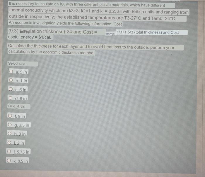  It is necessary to insulate an IC, with three different plastic