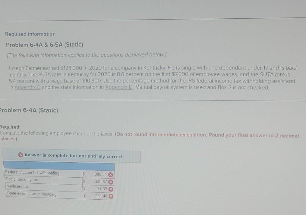 Required information Problem 6-4A & 6-5A (Static) [The following information applies
