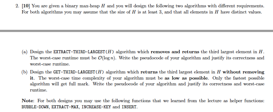  Only do Part b) 2. [10 You are given a binary