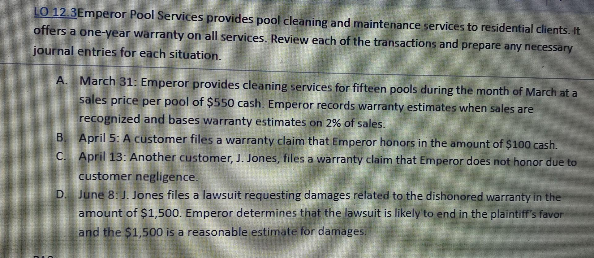  LO 12.3Emperor Pool Services provides pool cleaning and maintenance services to