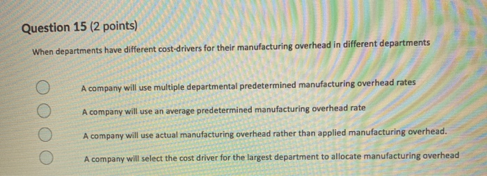 of Goods Sold Raw Materials Inventory Question 12 (2 points) Verner Corporation
