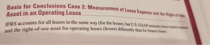  can you please answer all the requirements? Basis for Conclusions Case