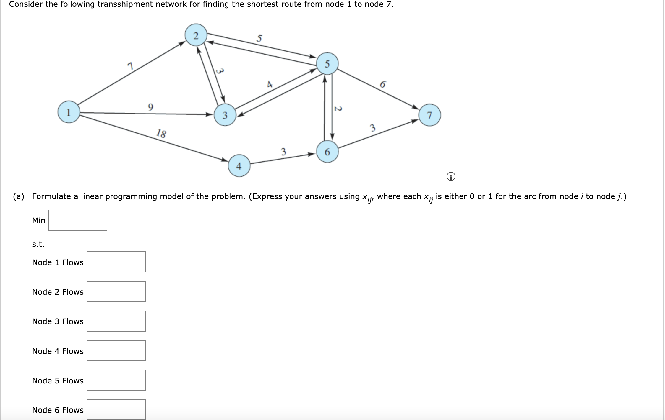  (a) Formulate a linear programming model of the problem. (Express your