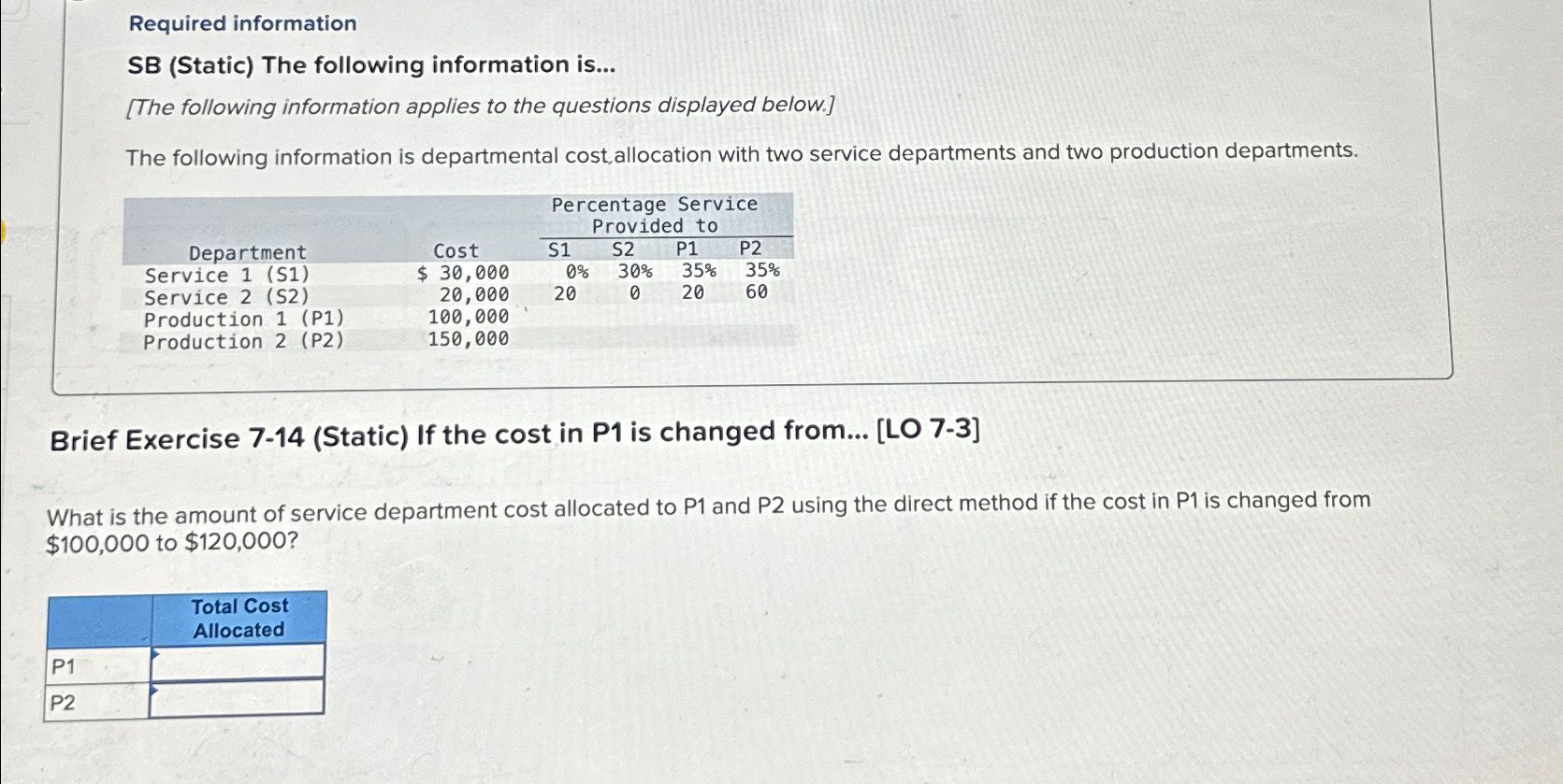  Required information SB (Static) The following information is... [The following information