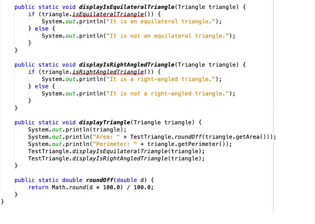 Shape.java and TestTriangle.java. Submit chapter13.Triangle.java and TestTriangle.png. Shape.java: TestTriangle.java: package chapter13; import