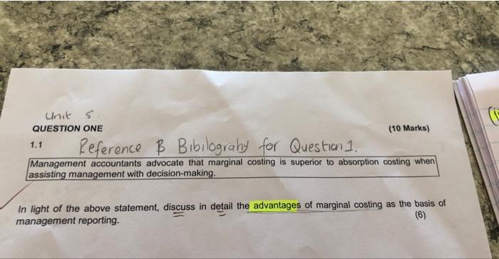 please help please Unit 5 QUESTION ONE (10 Marks) 1.1 Reference B