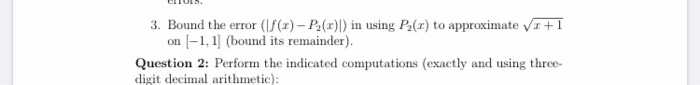  answer on matlab(provide script) LILULS. 3. Bound the error (f(x) -