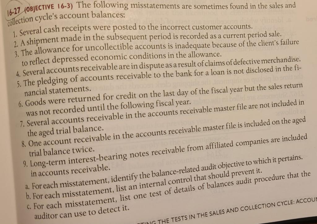 Could someone help please? Please list responses by scenario number (1-9). collection