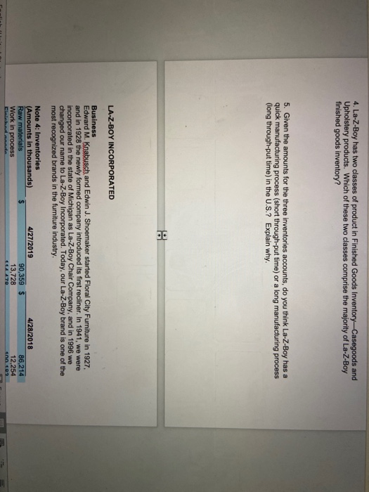 La-z-Boy and what we have learned in Chapters 2 and 3 to