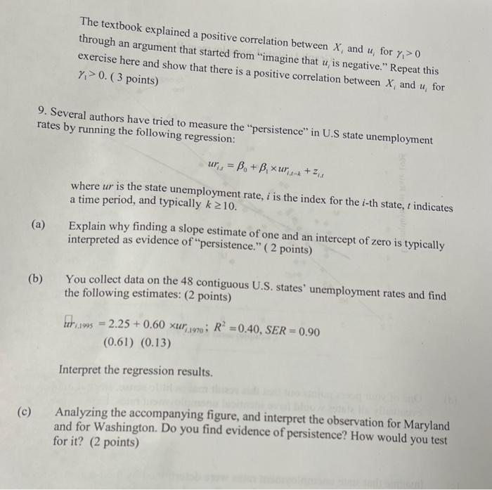 w steps pls The textbook explained a positive correlation between X,andui for