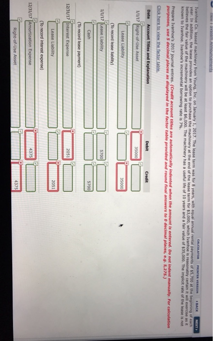  Announcements CALCULATOR 4 BACK PRINTER VERSION NEXT Ivanhoe Co,leased machinery from