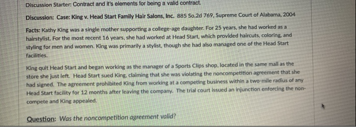  Discussion Starter: Contract and it's elements for being a valid contract.