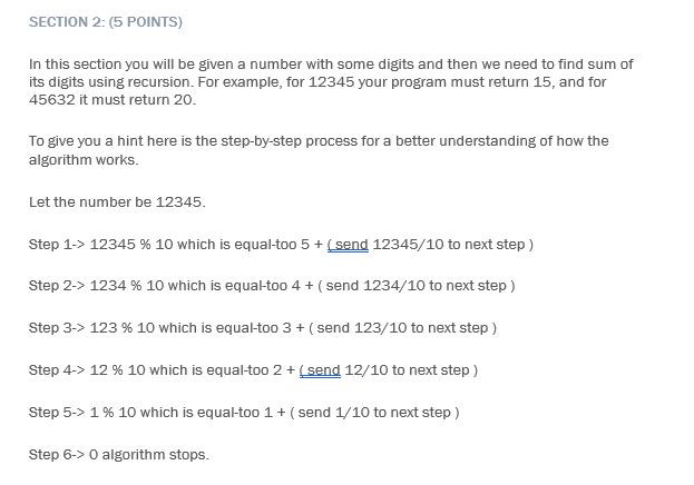  SECTION 2: (5 POINTS) In this section you will be given