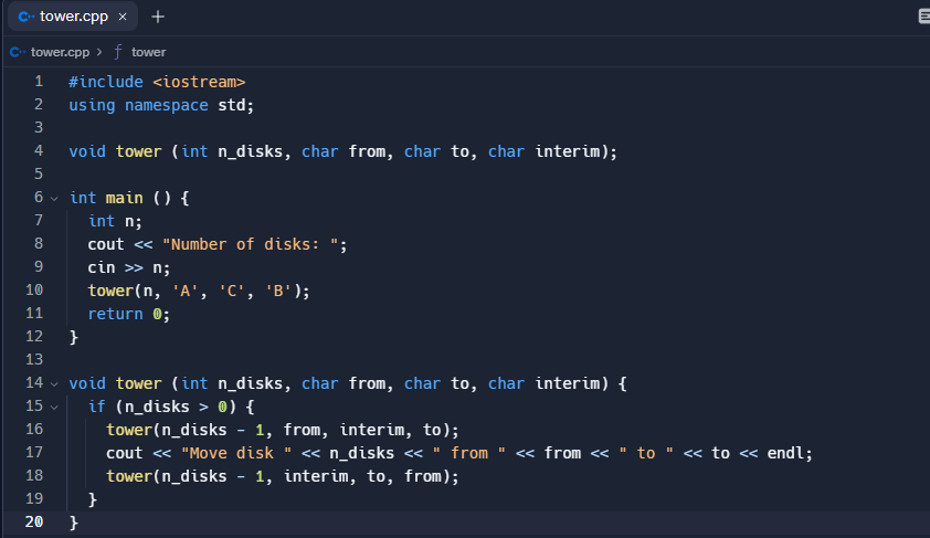  tower.cpp + tower.cpp > f tower - What input or parameter