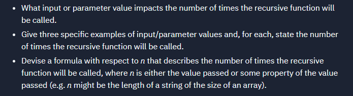 value impacts the number of times the recursive function will be called.