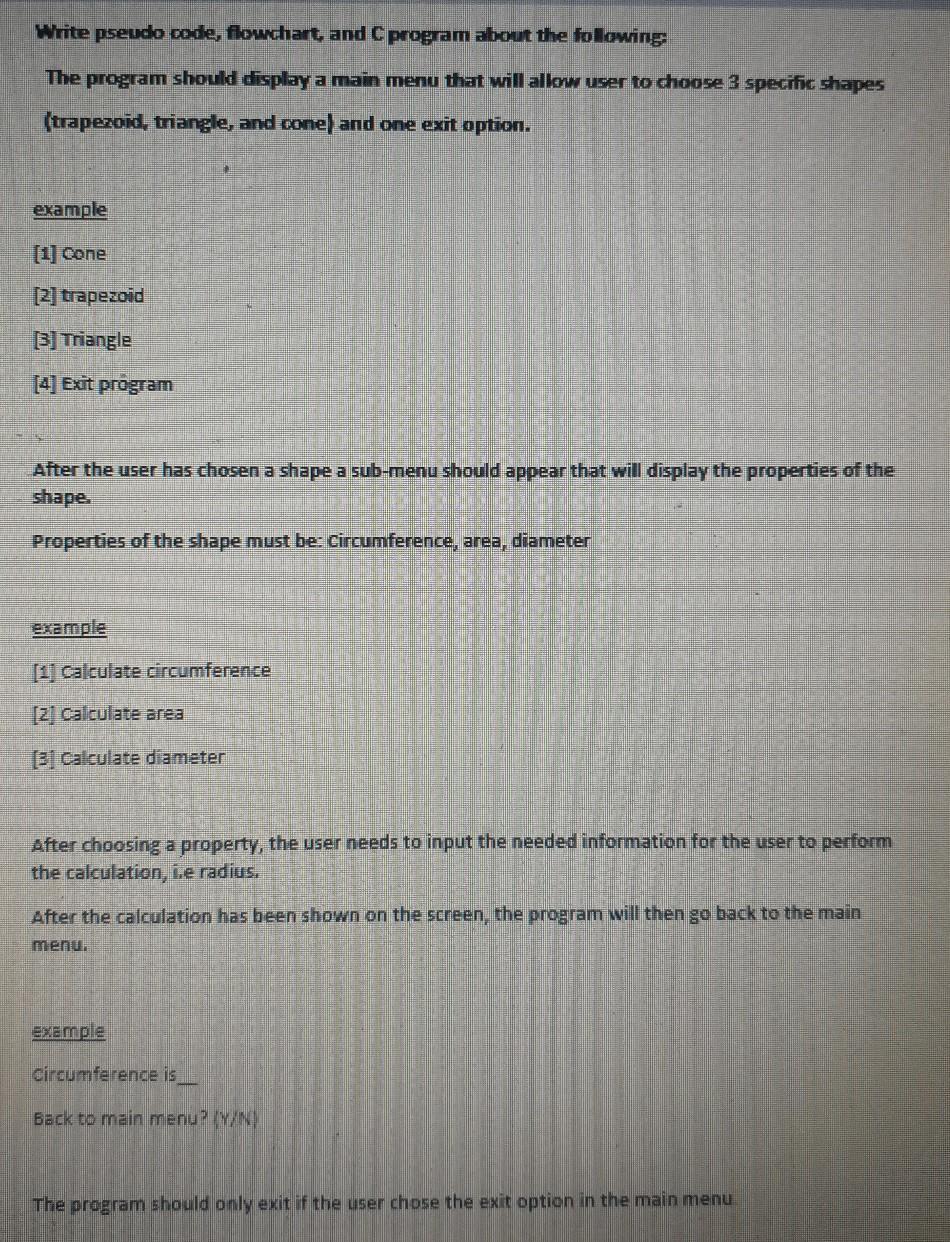 Guys, I need a Flow chart and a pseudo code for this