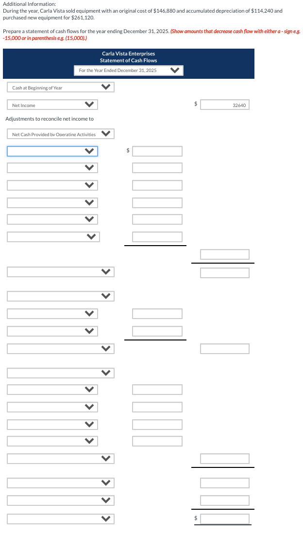 are presented below. Changes in account balances can be attributed to cash