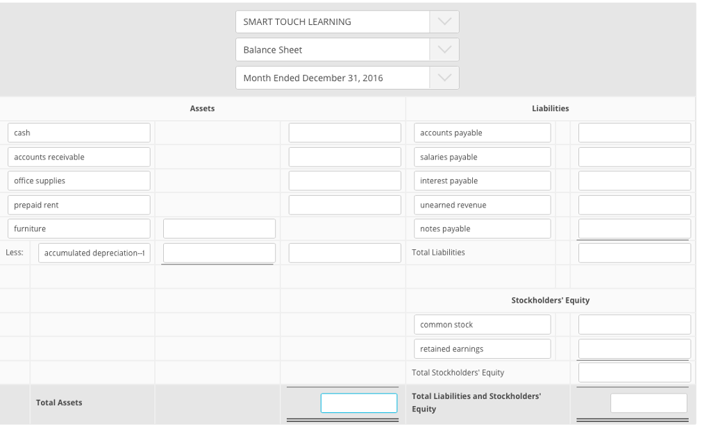 Earnings, and Balance Sheet. Enter any decreases with a minus sign or