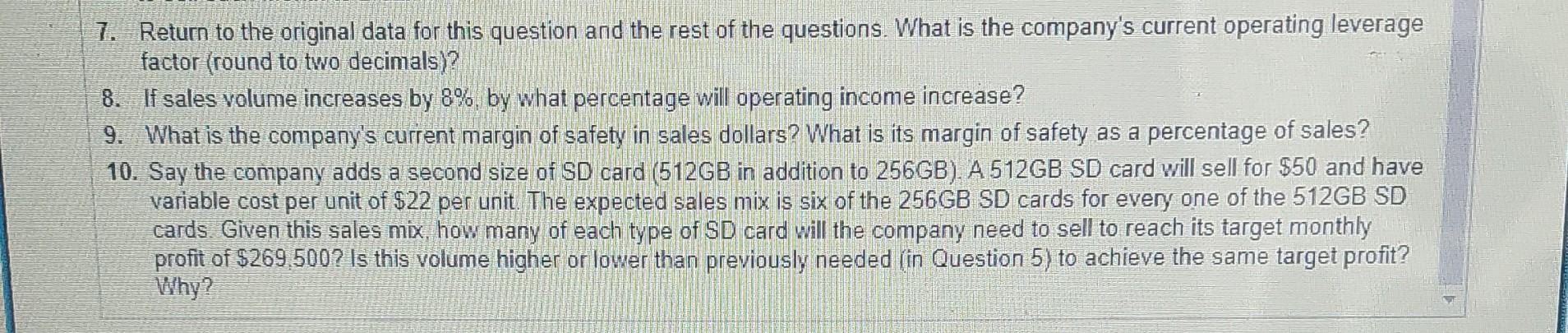 monthly operating income be if the company had sales of $4,500,000 ?