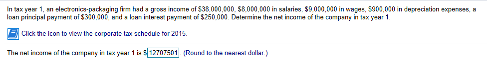 Please advise correct answer. In tax year 1, an electronics-packaging firm had