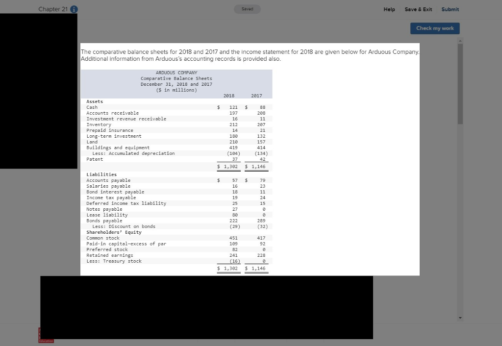  Saved Help Save & Exit Submit Check my work ARDUOUS COMPANY