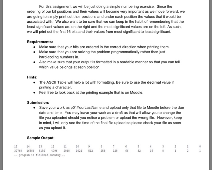  Programming assignment in MIPS For this assignment we will be just